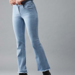 Women Blue Bootcut High-Rise Clean Look Stretchable Jeans