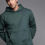 Men Green Hooded Sweatshirt