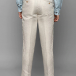Men Navy Blue Mid Rise Corduroy Trousers